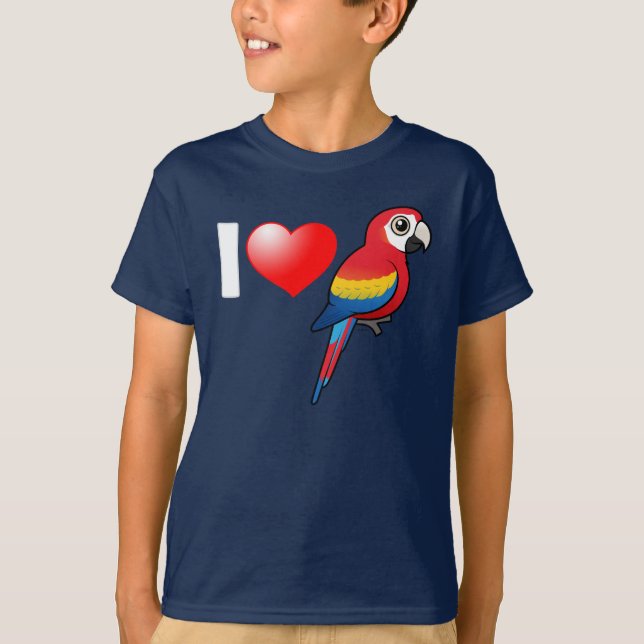 Camiseta Amo Macaws del escarlata (Anverso)