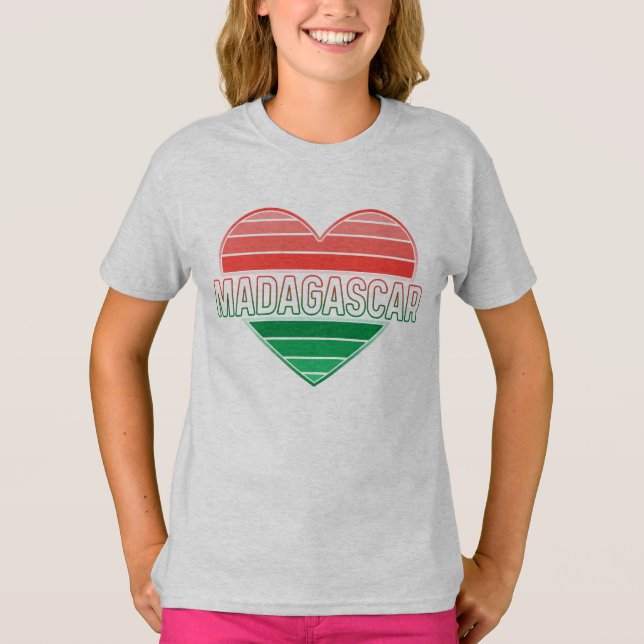 Camiseta Amo Madagascar, corazón malgache (Anverso)