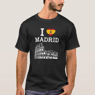 Camiseta Amo Madrid España Corazón Bandera Perder Colosseum
