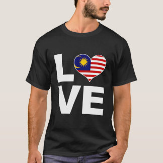 Camiseta Amo Malasia - Bandera del Corazón Malasia