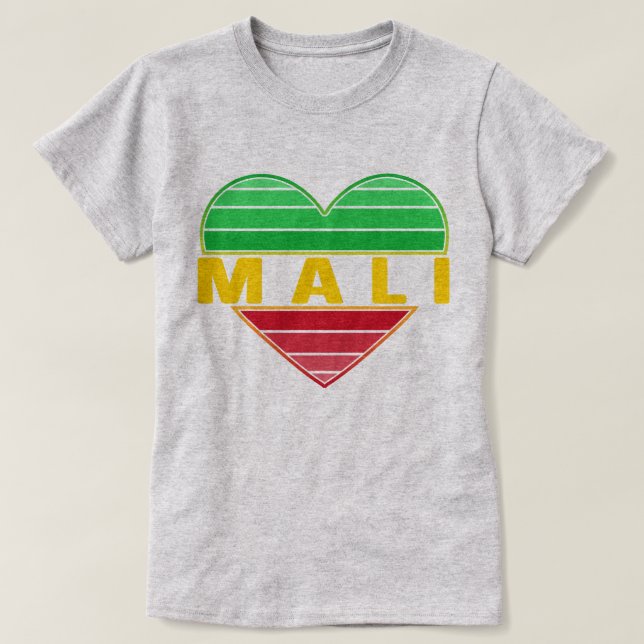Camiseta Amo Mali, corazón maliense (Diseño del anverso)