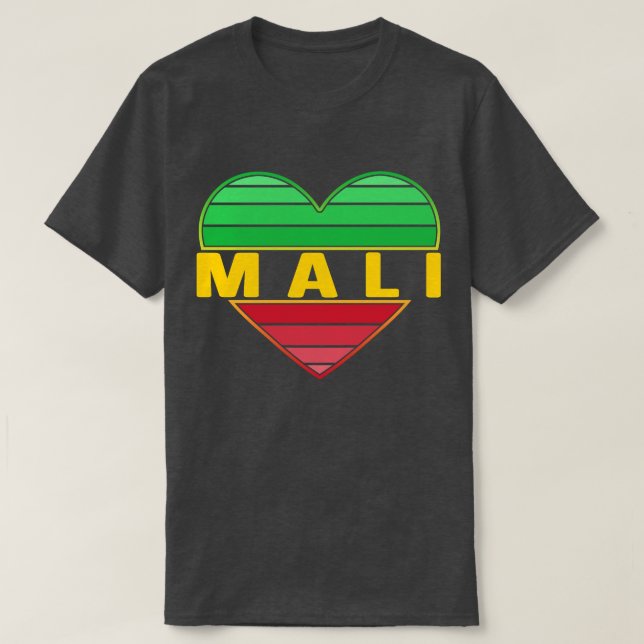 Camiseta Amo Mali, corazón maliense (Diseño del anverso)