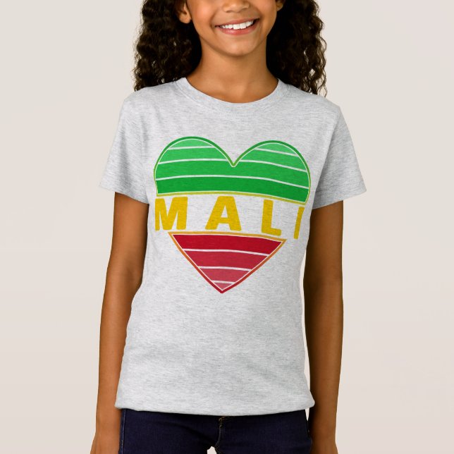 Camiseta Amo Mali, corazón maliense (Anverso)