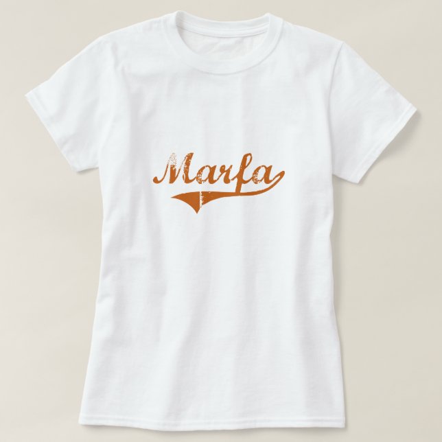 Camiseta Amo Marfa Tejas (Diseño del anverso)