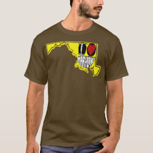 Camiseta Amo Maryland Cara Feliz Sonriente