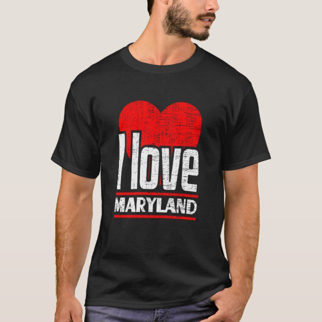 Camiseta Amo Maryland Mejor Estado Hogar I Heart Maryland (Anverso)