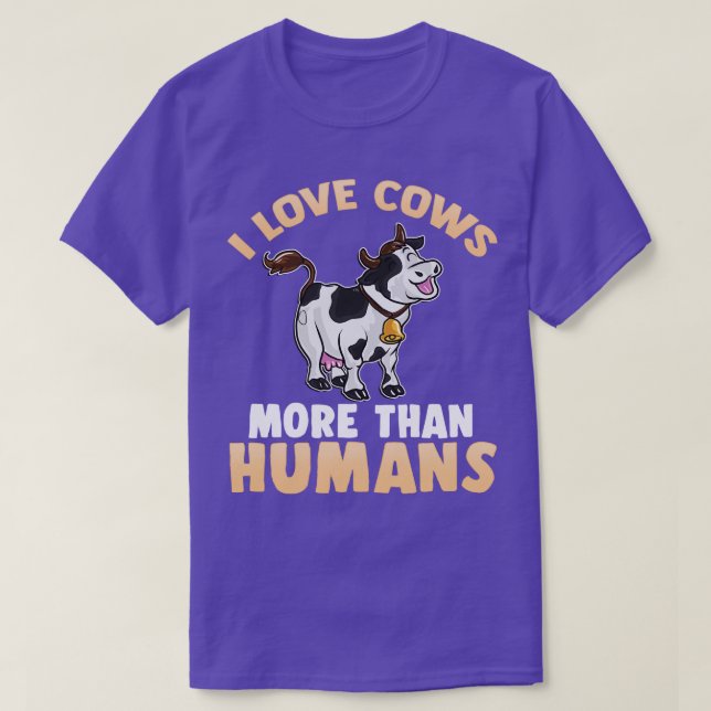 Camiseta Amo más a las vacas que a los humanos (Diseño del anverso)