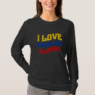 Camiseta Amo Medellín Mapa de la Bandera de Colombia Orgull