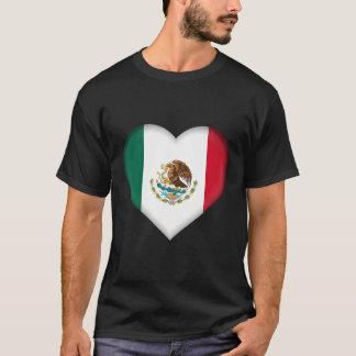Camiseta Amo México Bandera Mexicana Traje Corazón