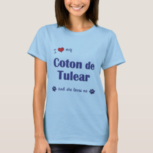 Camiseta Amo mi algodón de Tulear (el perro femenino)
