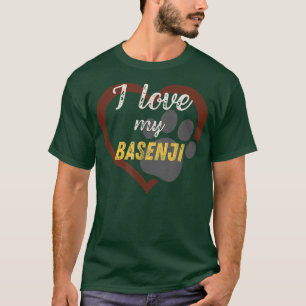 Camiseta Amo mi amante del perro basenji