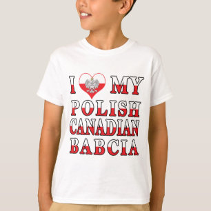 Camiseta Amo mi bandera de Babcia canadiense polaca