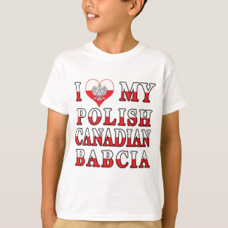 Camiseta Amo mi bandera de Babcia canadiense polaca