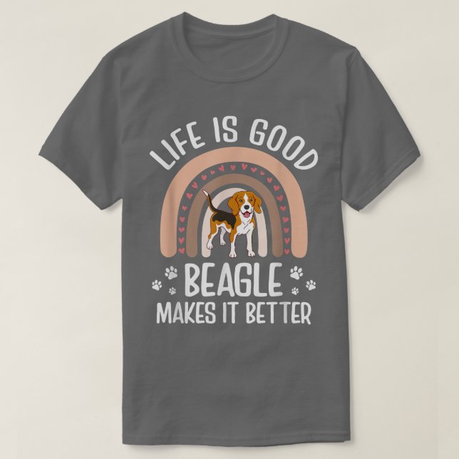 Camiseta Amo Mi Beagle Cute Mejor Beagle Mamá Regalo Pu (Diseño del anverso)
