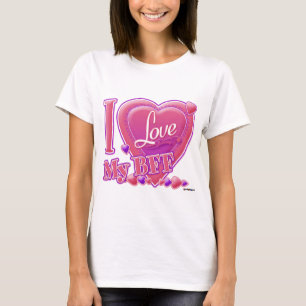 Camiseta Amo mi BFF rosa/púrpura - corazones
