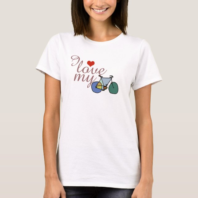 Camiseta "Amo mi bicicleta", niña (Anverso)