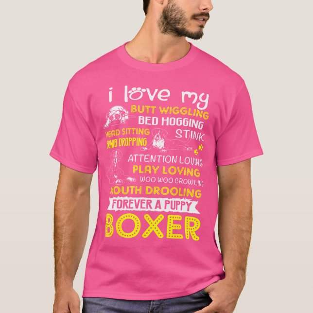 Camiseta Amo Mi Boxeador De Cachorros, Pero El Boxeador Con (Anverso)