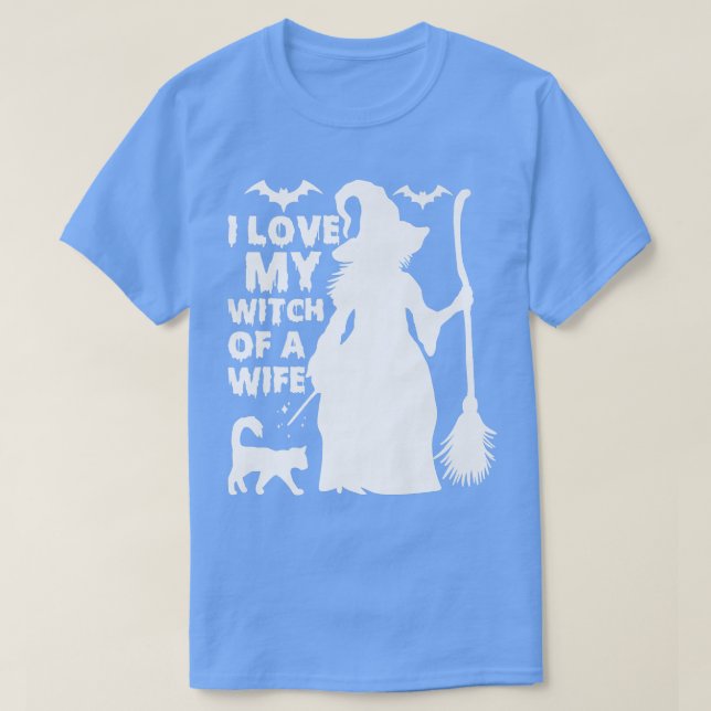 Camiseta Amo Mi Bruja De Halloween Esposa  (Diseño del anverso)