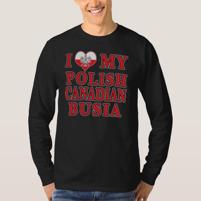 Camiseta Amo mi Busia canadiense polaca (Anverso)