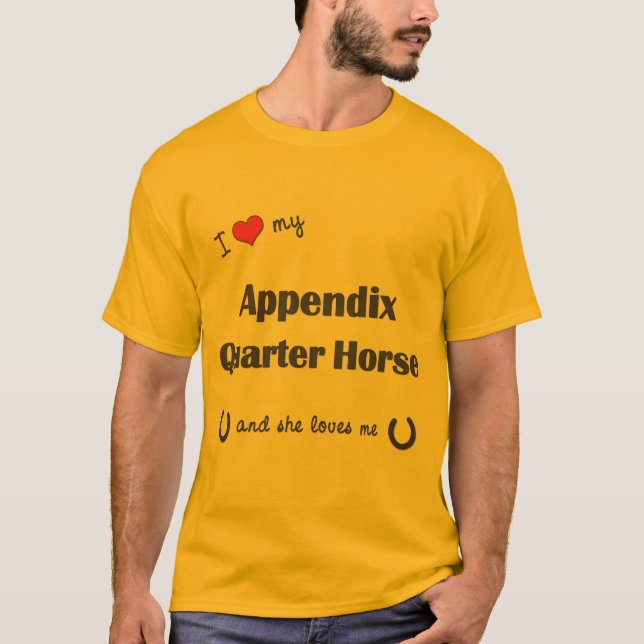 Camiseta Amo mi caballo del cuarto del apéndice (el caballo (Anverso)