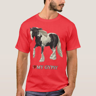 Camiseta Amo Mi Caballo Gypsy Negro Pinto Vanner