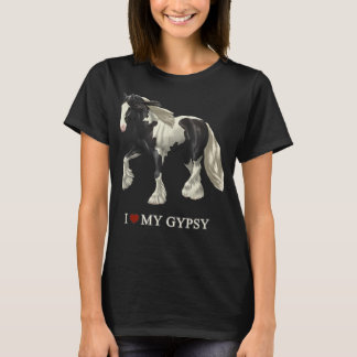 Camiseta Amo Mi Caballo Gypsy Negro Pinto Vanner