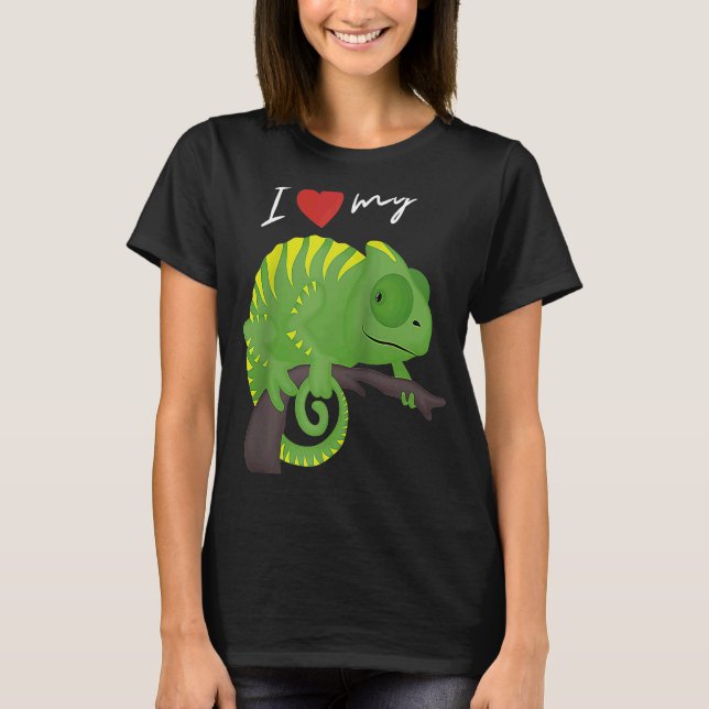 Camiseta Amo Mi Chameleon Lizard Raglan (Anverso)