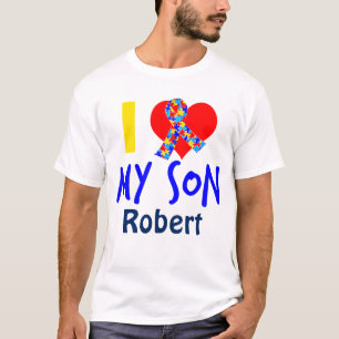 Camiseta Amo mi cinta de la conciencia del autismo del hijo