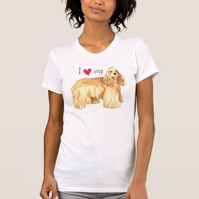 Camiseta Amo mi cocker spaniel (Anverso)