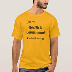 Camiseta Amo mi Coonhound de Redtick (el perro femenino)