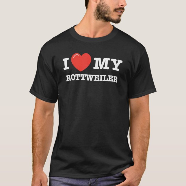 Camiseta Amo Mi Corazón de Amor Rottweiler (Anverso)