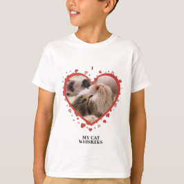 Camiseta Amo mi corazón de gato con foto Mascota y nombre b