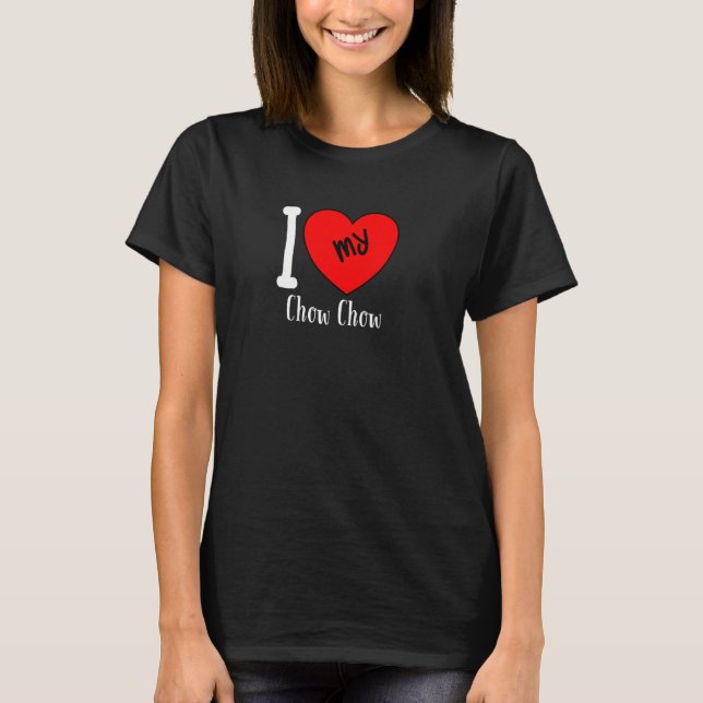Camiseta Amo Mi Corazón de Perro Chow Chow (Anverso)