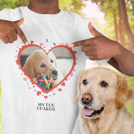 Camiseta Amo mi corazón de perro con foto y nombre Mascota