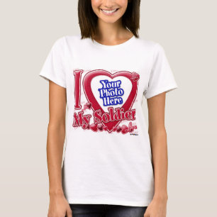 Camiseta Amo mi corazón rojo soldado - foto
