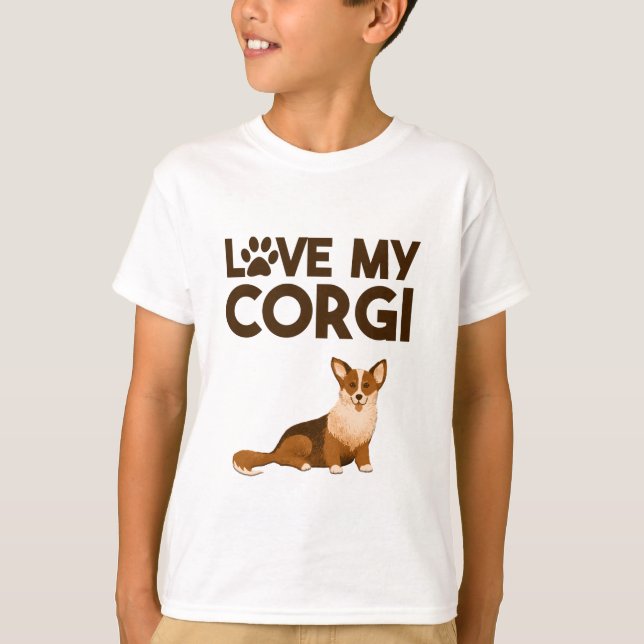 Camiseta AMO MI CORGI con Ilustracion de perro (Anverso)