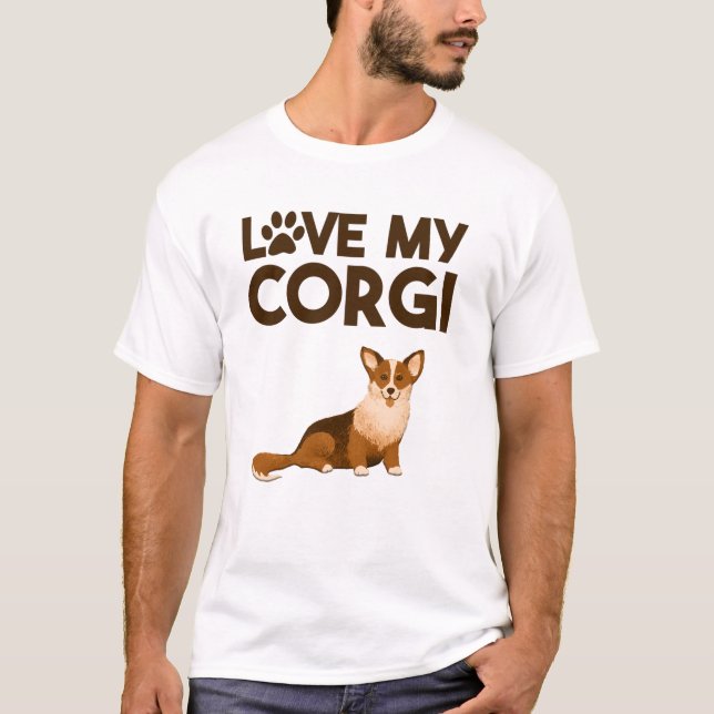 Camiseta AMO MI CORGI con Ilustracion de perro (Anverso)