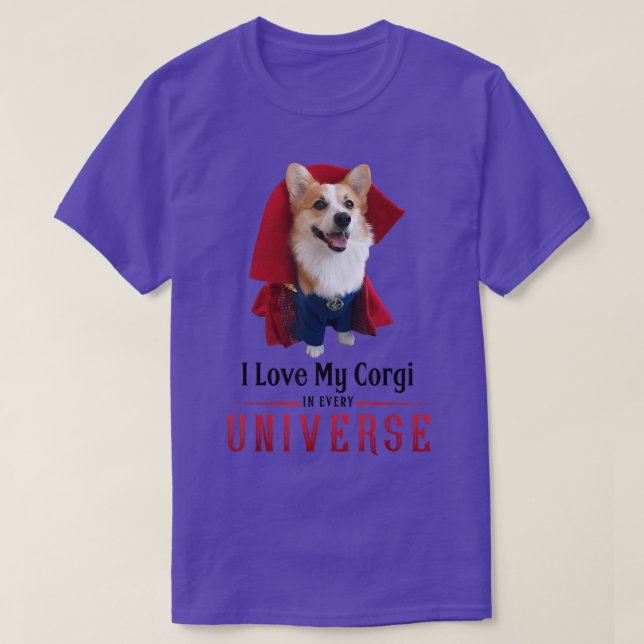 Camiseta Amo Mi Corgi En Cada Universo  (Diseño del anverso)