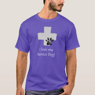 Camiseta Amo mi cruz y pata del perro del servicio