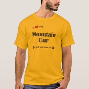 Camiseta Amo mi Cur de la montaña (el perro femenino)