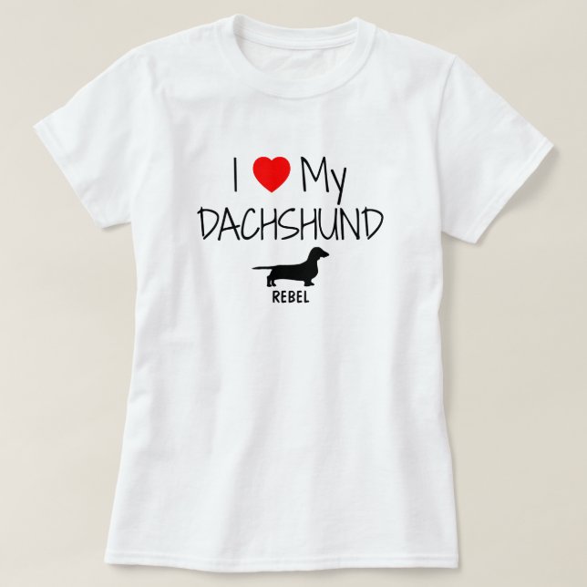 Camiseta Amo Mi Dachshund (Diseño del anverso)