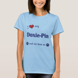 Camiseta Amo mi Doxie-Pin (el perro femenino)