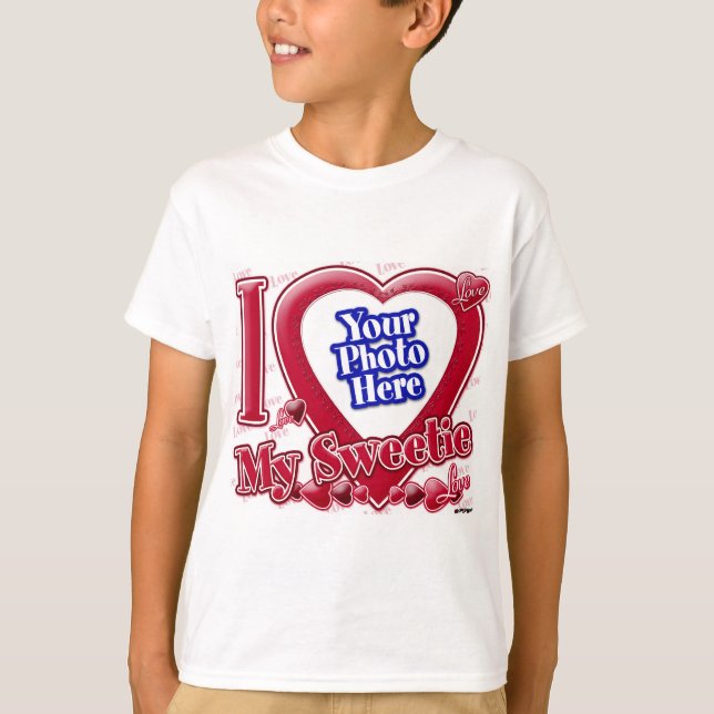 Camiseta Amo mi dulce corazón rojo - foto (Anverso)