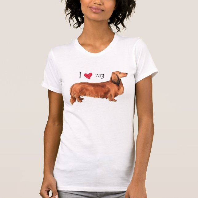 Camiseta Amo mi duradero Dachshund (Anverso)