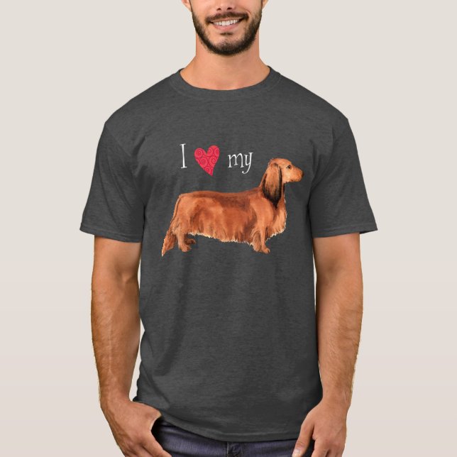 Camiseta Amo mi duradero Dachshund (Anverso)