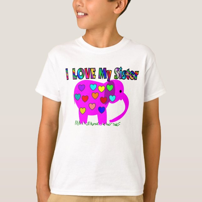 Camiseta Amo mi ELEFANTE ROSADO de la HERMANA (Anverso)
