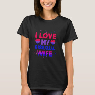 Camiseta Amo mi esposa bisexual cute aniversario del orgull