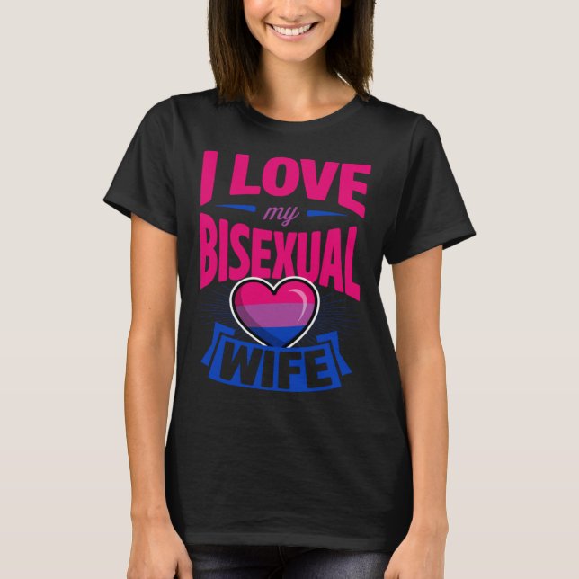 Camiseta Amo mi esposa bisexual cute aniversario del orgull (Anverso)