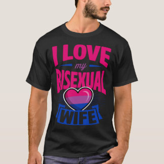 Camiseta Amo mi esposa bisexual cute aniversario del orgull