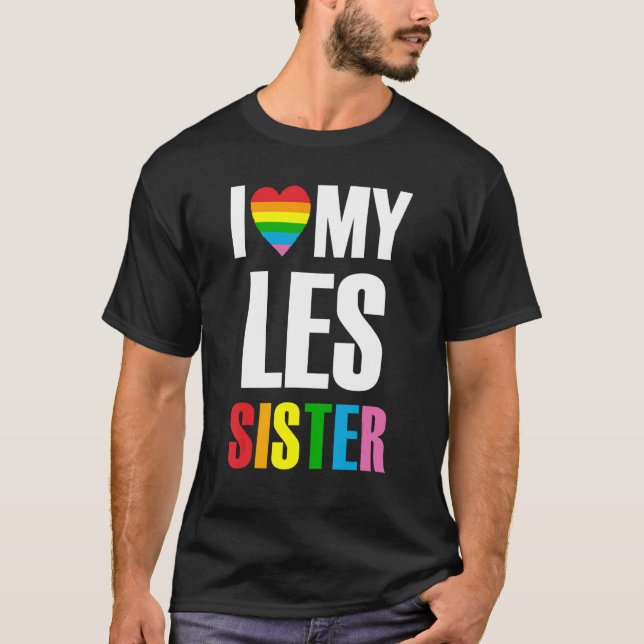 Camiseta Amo Mi Familia Pareja De Lgbt Arcoiris De Les Sist (Anverso)